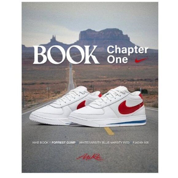 Nike Book 1 Forest Gump Cortez Sneakers White Varsity Red 13 New in Box Shoes - Picture 15 of 16